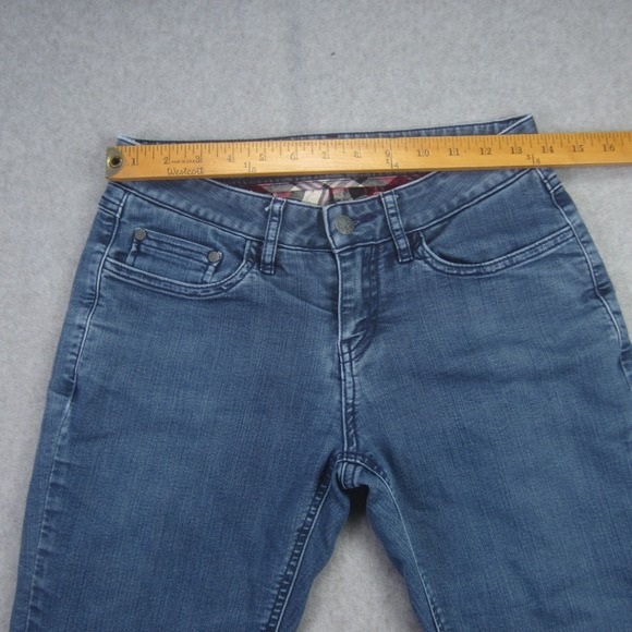 Prana Jeans Womens 0/25 Blue Flannel Lined Straight Leg Outdoor - Picture 11 of 16